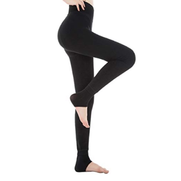 NEW Black Thermal Leggings Winter Warm Leggings Elastic Velvet Fleece Lined - Picture 3 of 8